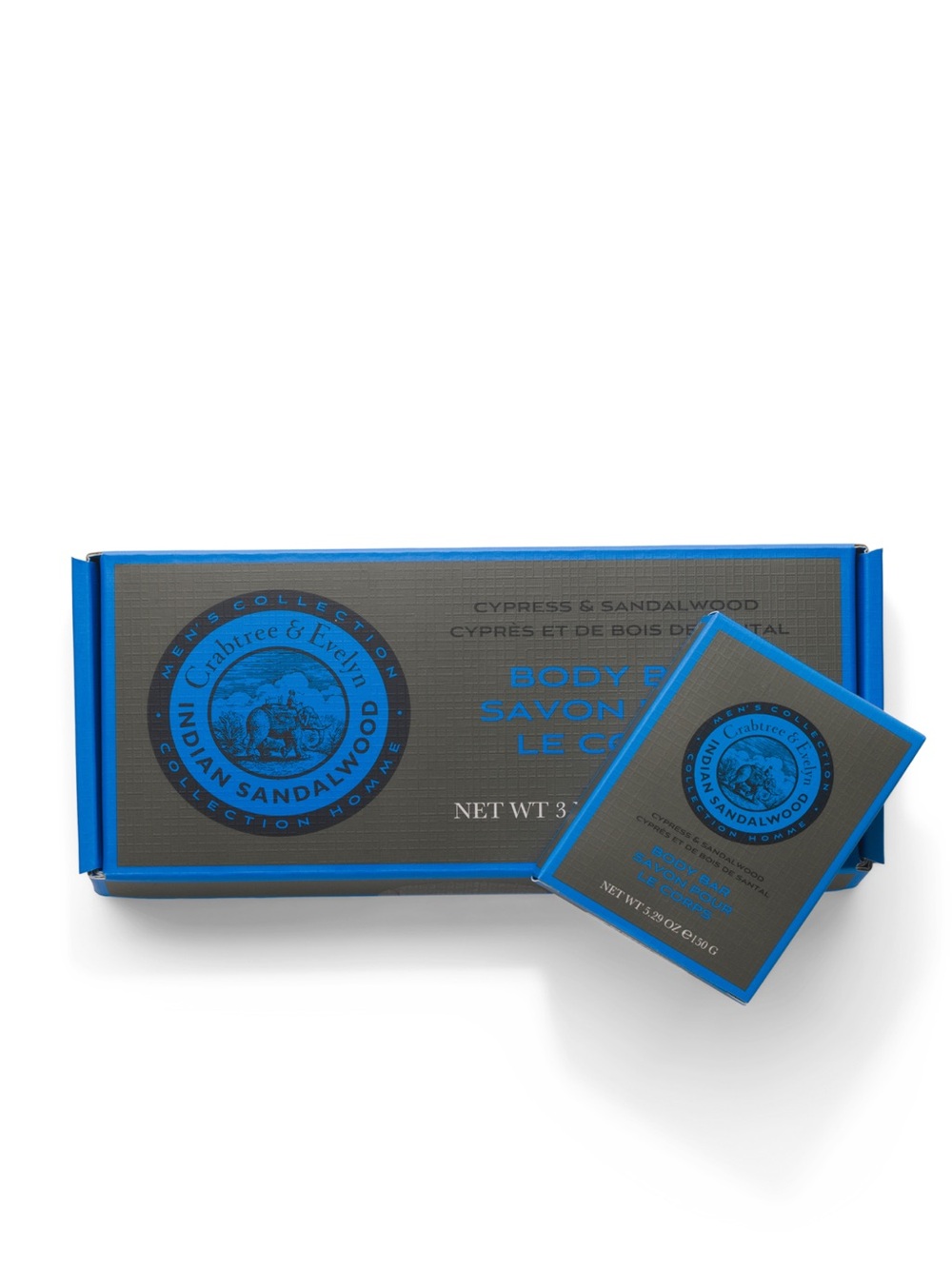 Crabtree & Evelyn Indian Sandalwood Body Bar Soap - 3 Pack